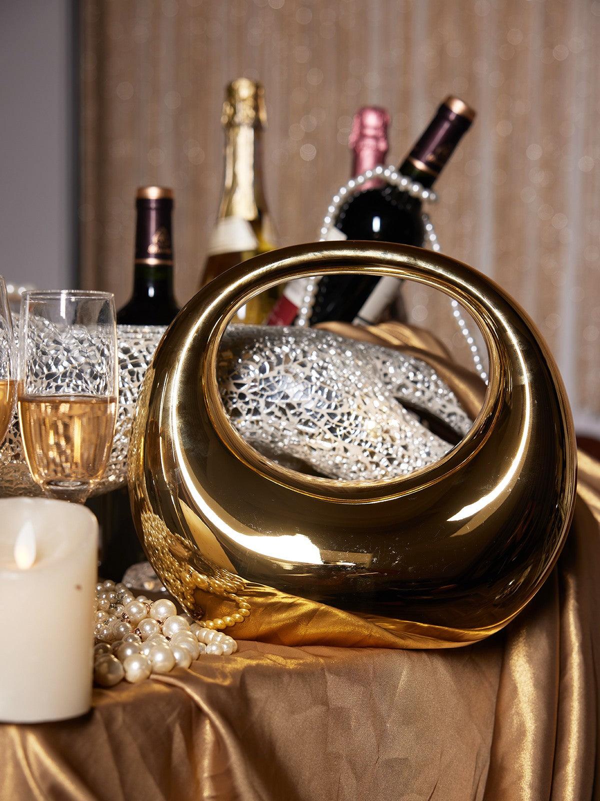 Asher Acrylic Bag In Gold – Mew Mews - Main Image