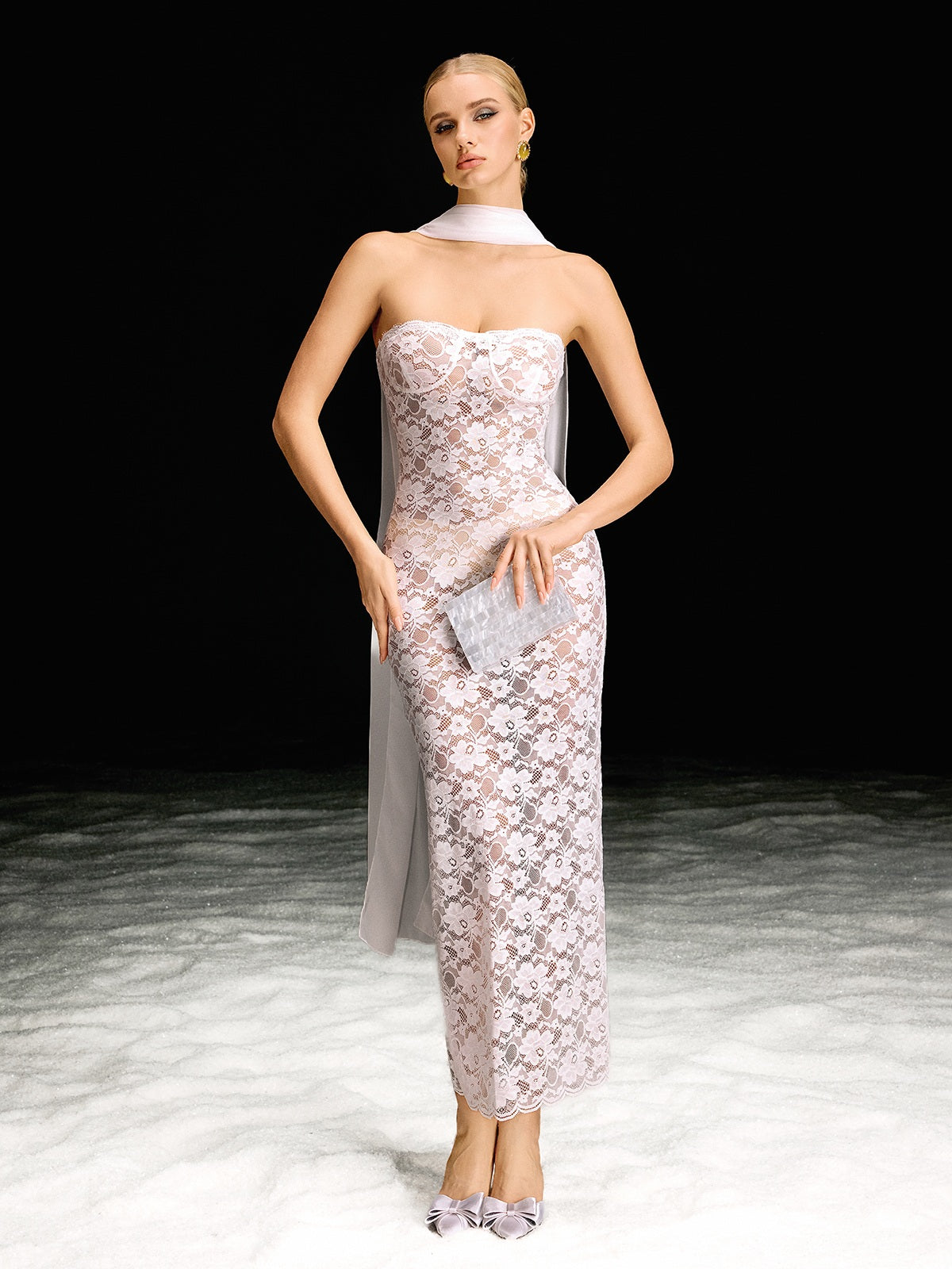 Barney Strapless Lace Maxi Dress – Mew Mews