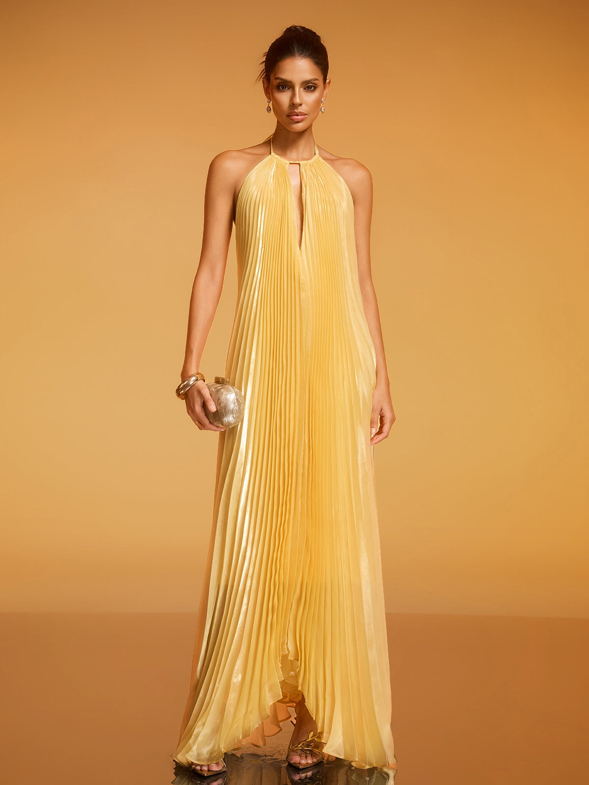 backless metallic dress Portia and Scarlett PS22528