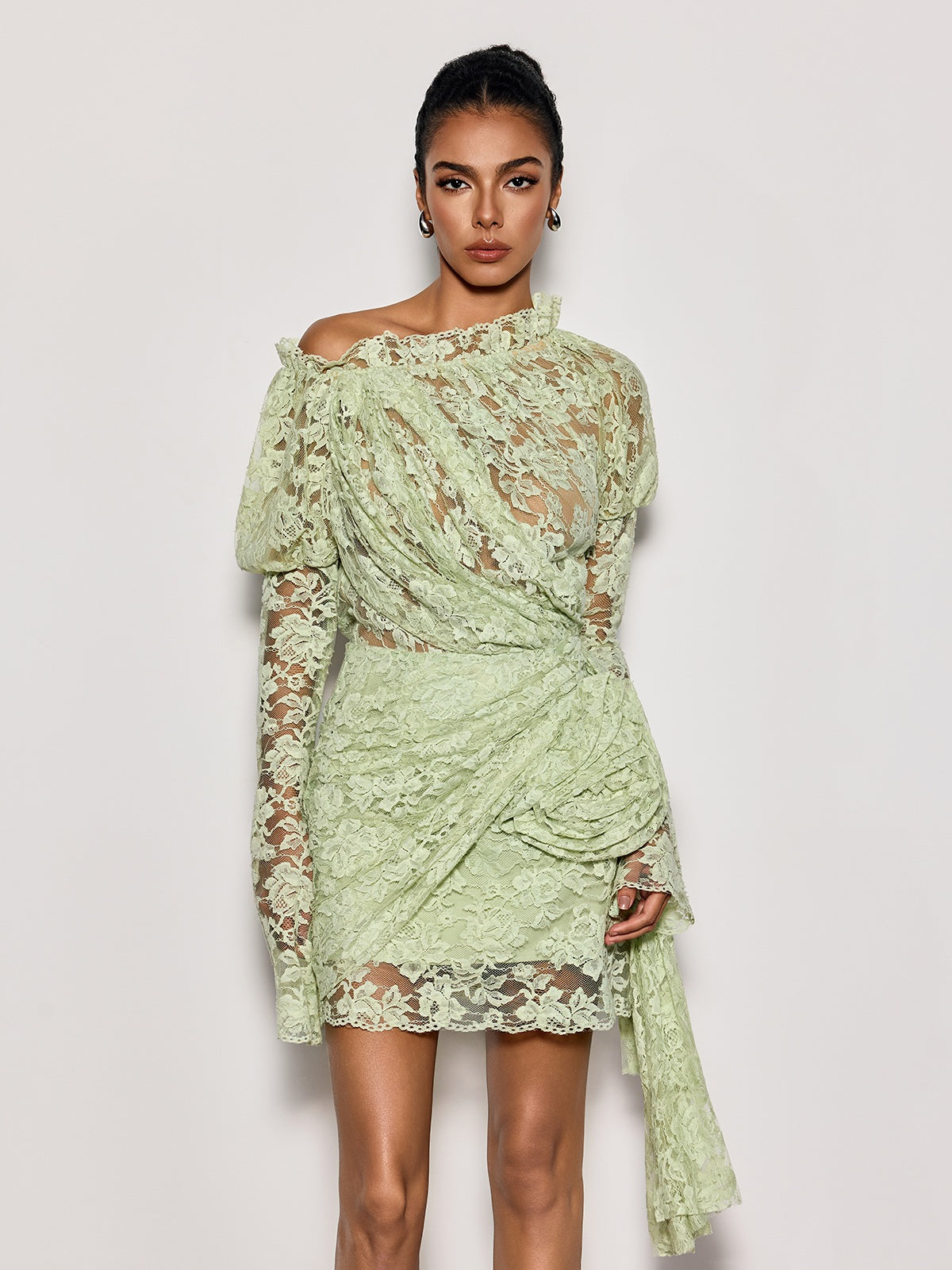 Mew Mews Chabela Lace Flower Mini Dress Mew Mews Chabela Lace Flower Mini Dress