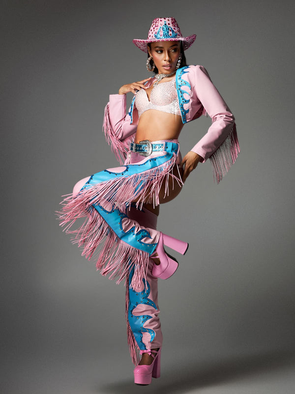 Cyrviel Fringe Cowgirl Outfit In Pink Mew Mews Cyrviel Fringe Cowgirl Outfit In Pink Mew Mews