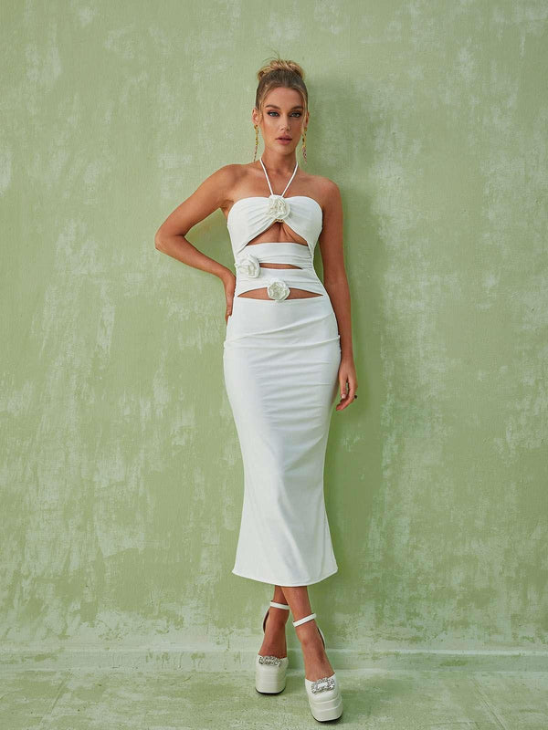 Mew Mews Dorcas Halterneck Cutout Midi Dress Mew Mews Dorcas Halterneck Cutout Midi Dress