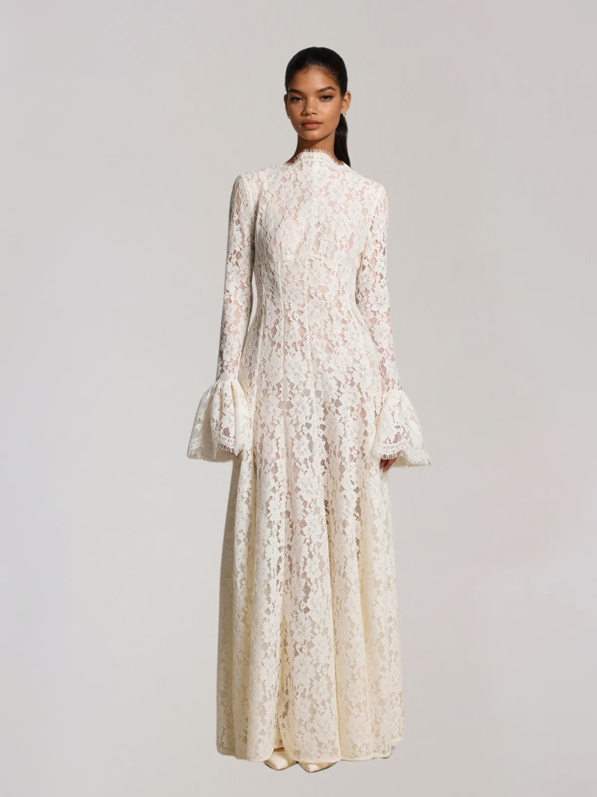 Mew Mews Ferith Bell Sleeve Lace Maxi Dress