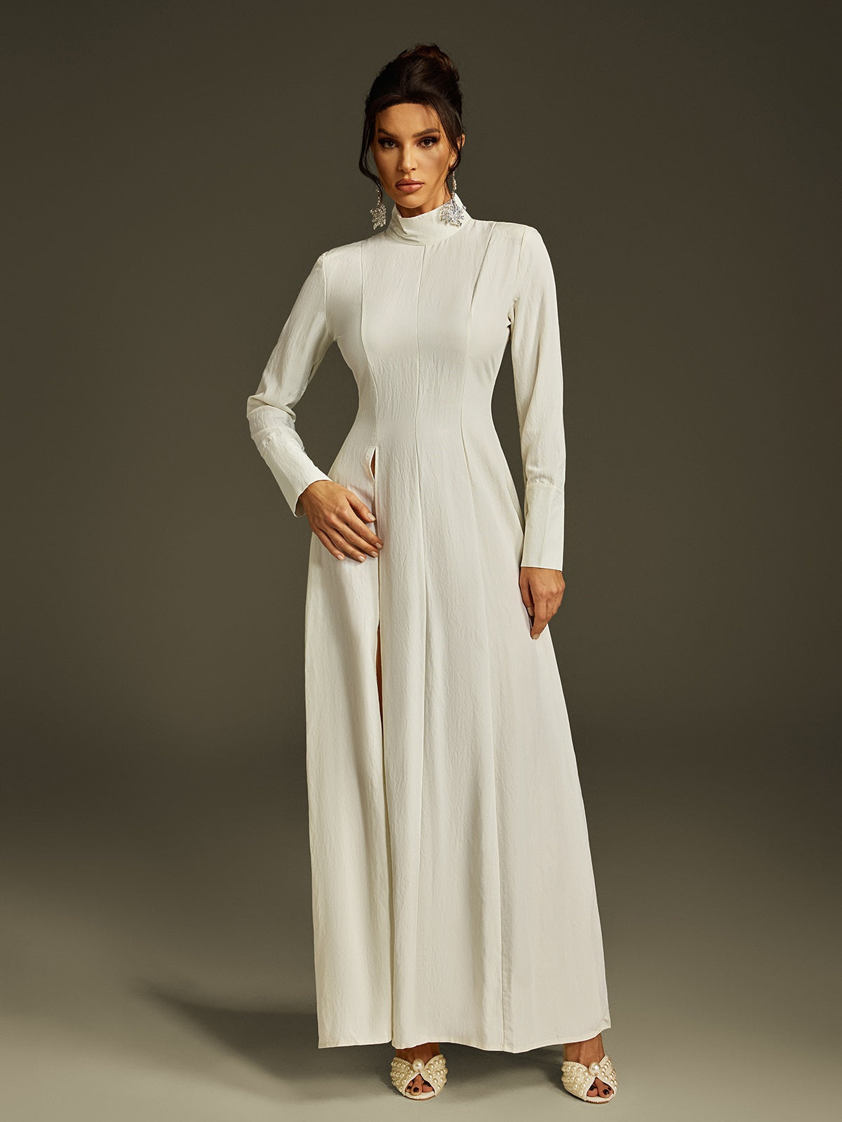 Litany High Neck Split Maxi Dress – Mew Mews