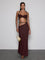 Eryna Halterneck Ruched Skirt Set In Coffee