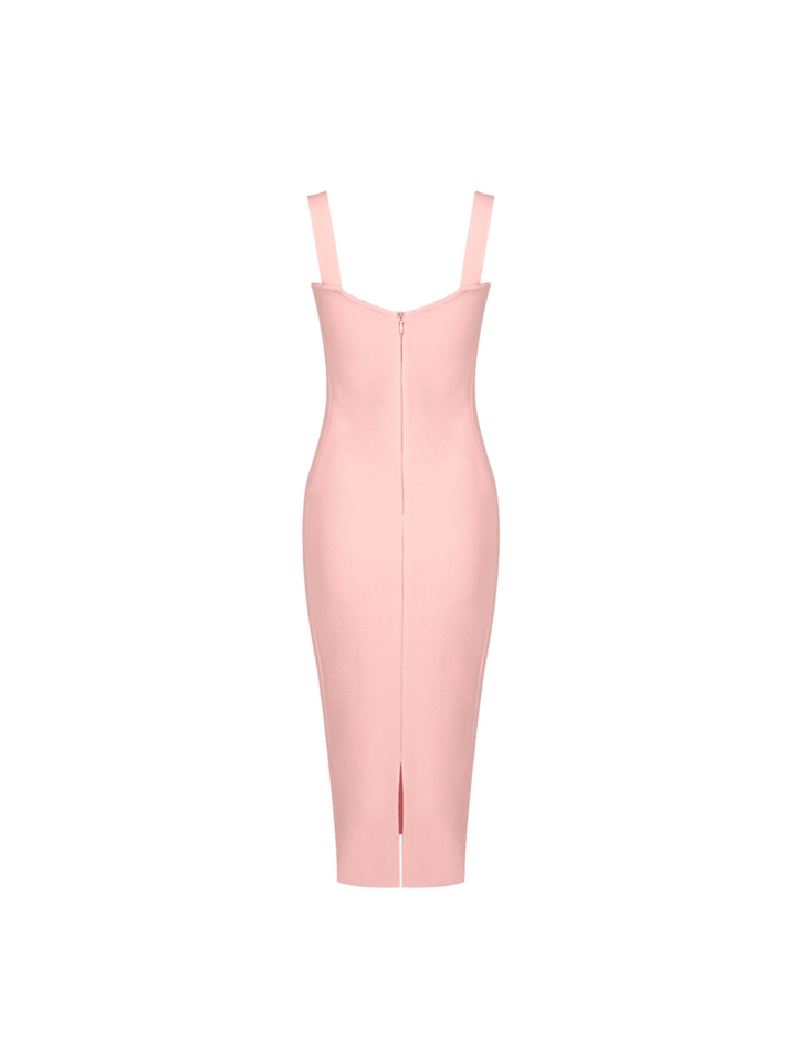 Finbar Patchwork Lace Bandage Dress In Pink - Mew Mews