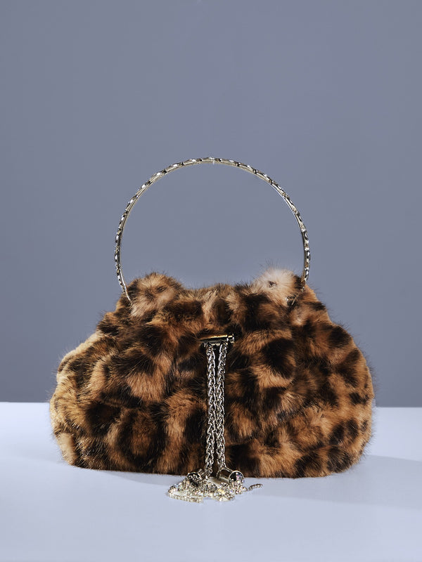 Adaja Leopard Faux Fur Bag