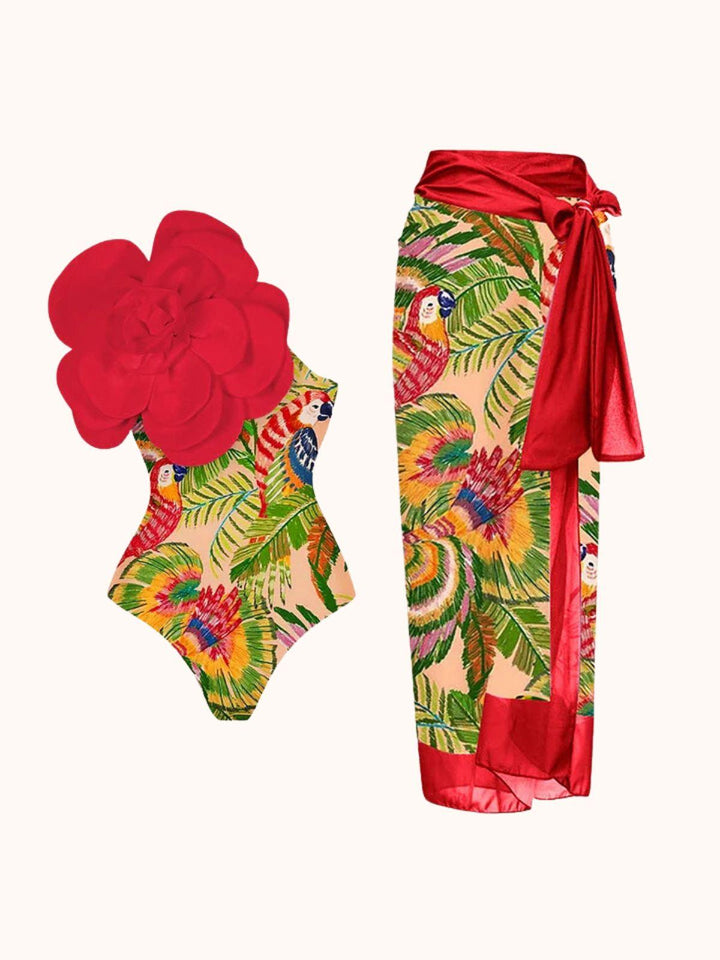 Aether Flower Printed Swimwear Two Piece Set - Mew Mews