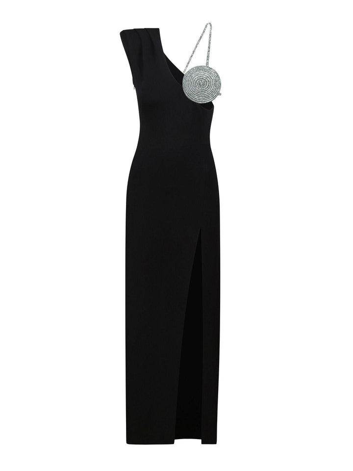 Alayna Spiral Crystal Bandage Maxi Dress In Black - Mew Mews Fashion
