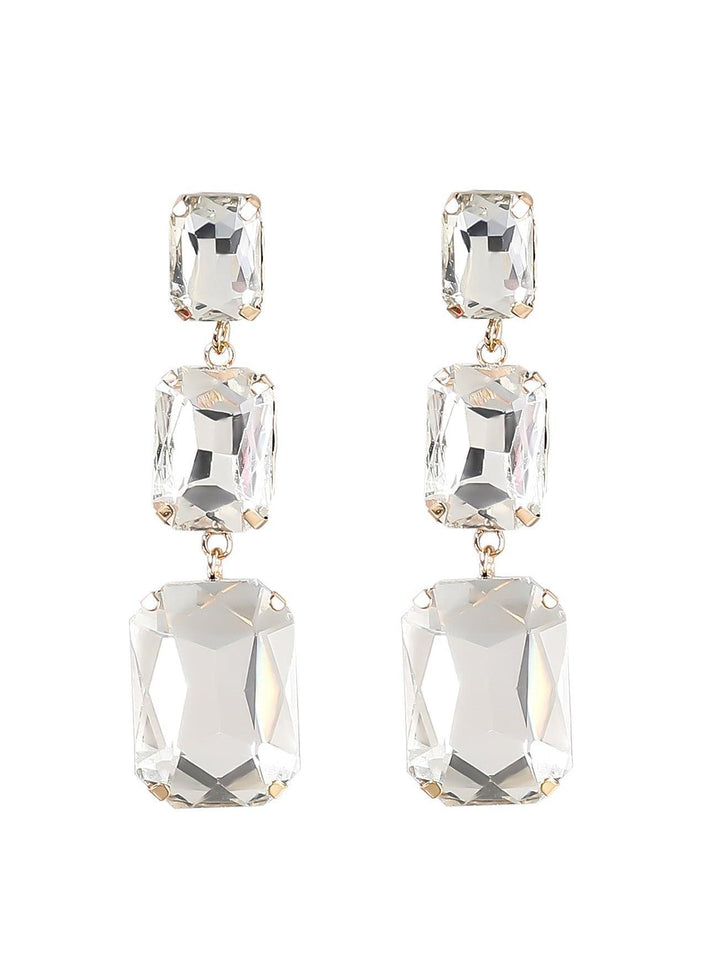 Alcott Crystal Gem Drap Earrings - Mew Mews