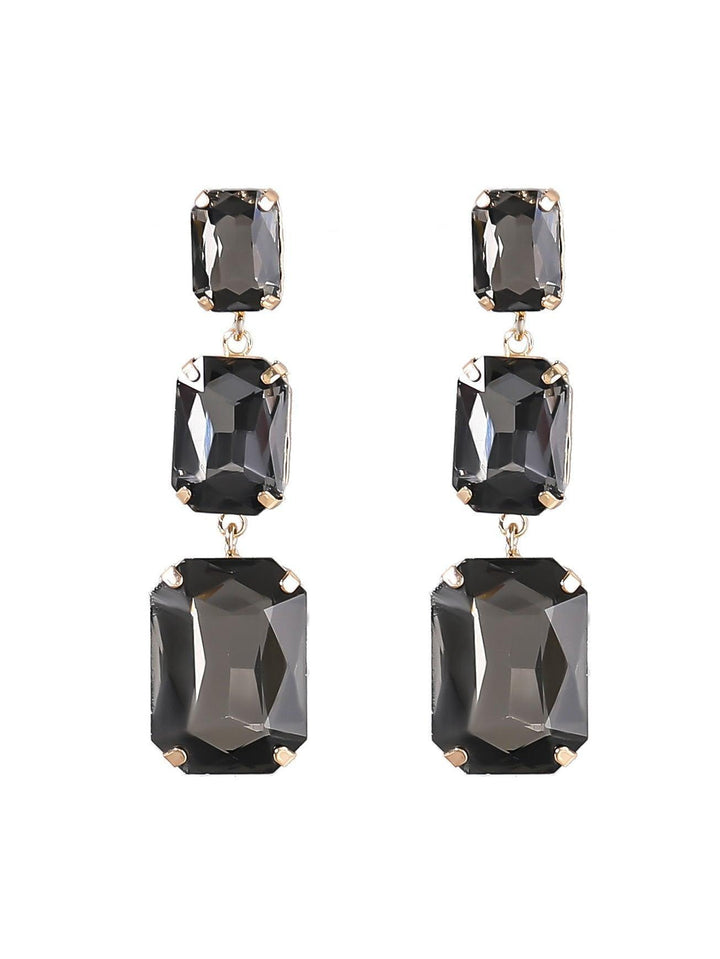 Alcott Crystal Gem Drap Earrings - Mew Mews