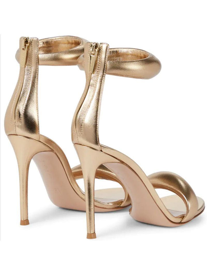 Aleena Gold Ankle Strap Sandals - Mew Mews