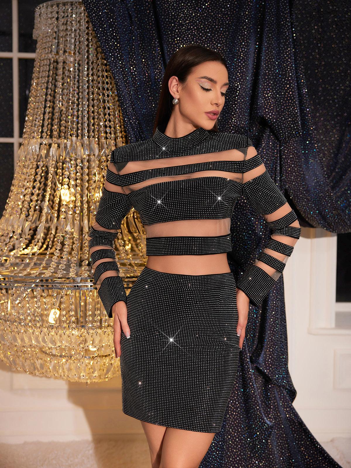 Gold rhinestone skirt best sale