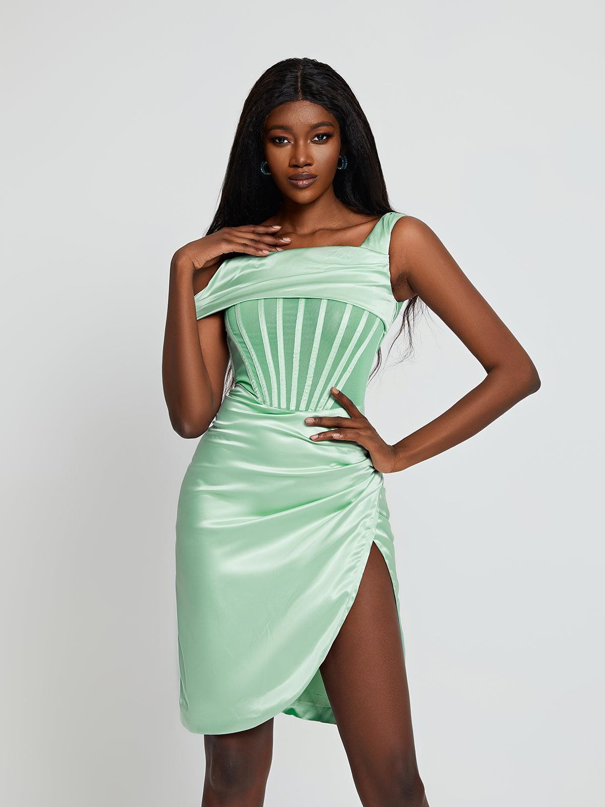 Mint satin dress hotsell