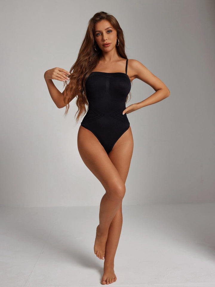 Artie Removable Straps Thong Bodysuit In Black - Mew Mews