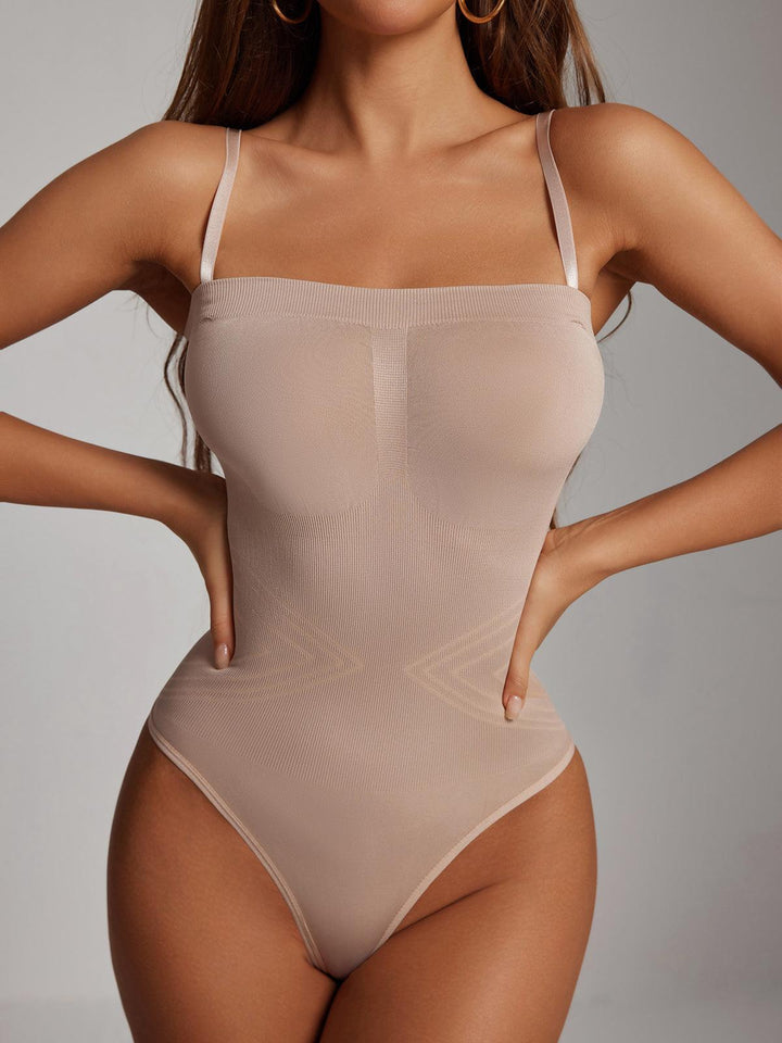 Artie Removable Straps Thong Bodysuit In Nude - Mew Mews