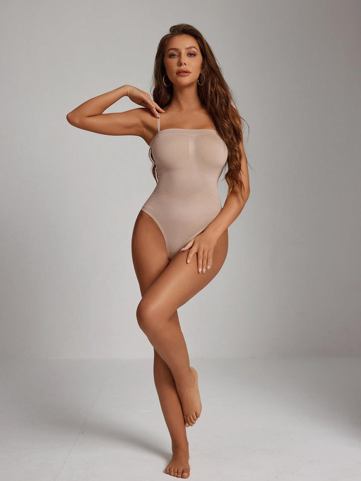 Artie Removable Straps Thong Bodysuit In Nude - Mew Mews