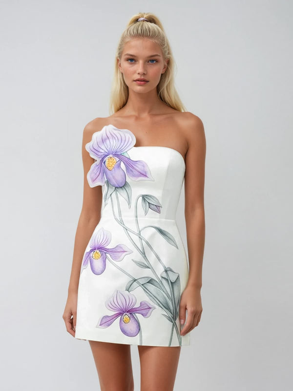 Ashryn Strapless Floral Mini Dress