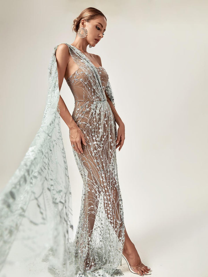 Mew Mews Bailee Split Sequin Maxi Dress Mew Mews Bailee Split Sequin Maxi Dress