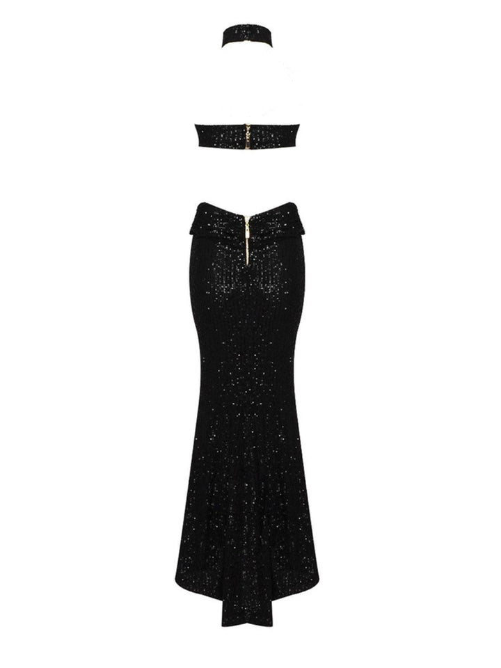 Becca Halterneck Sequin Maxi Dress - Mew Mews