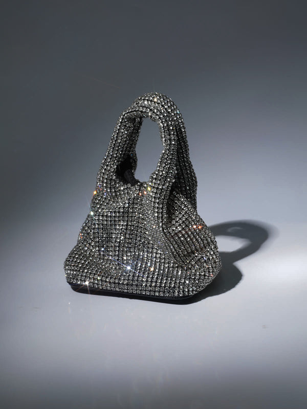 Bellatrix Crystal Bucket Bag In Silver