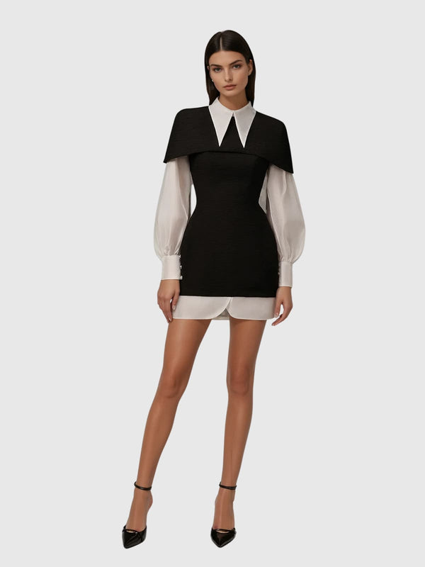 Braela Long Sleeve Shawl Mini Dress