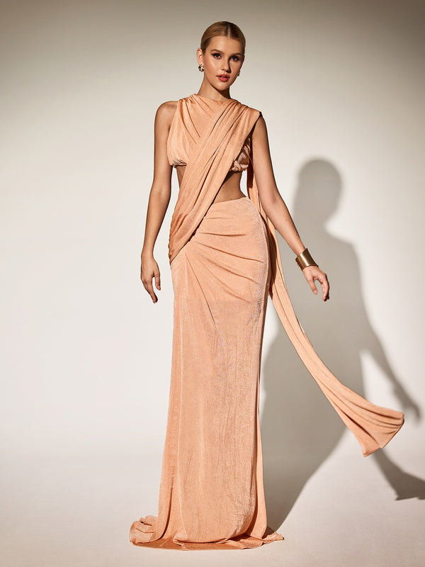 Breiana Sleeveless Ruched Maxi Dress