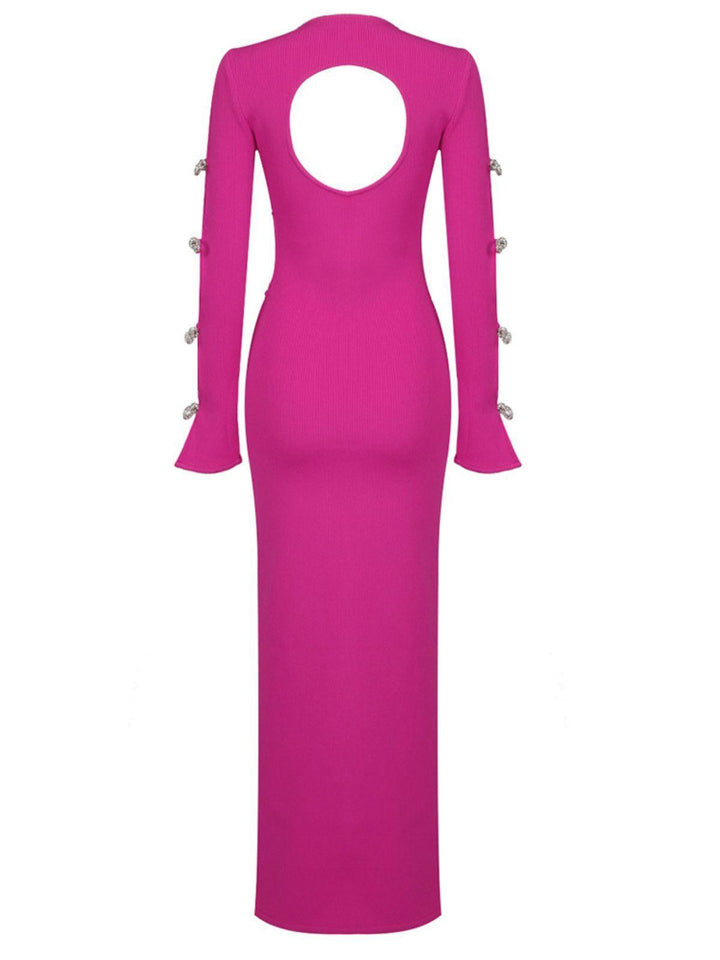 pink cut out bandage dress Jessica Bara Carine Cut Out Bandage Maxi Dress As Seen On Carolina Delgado