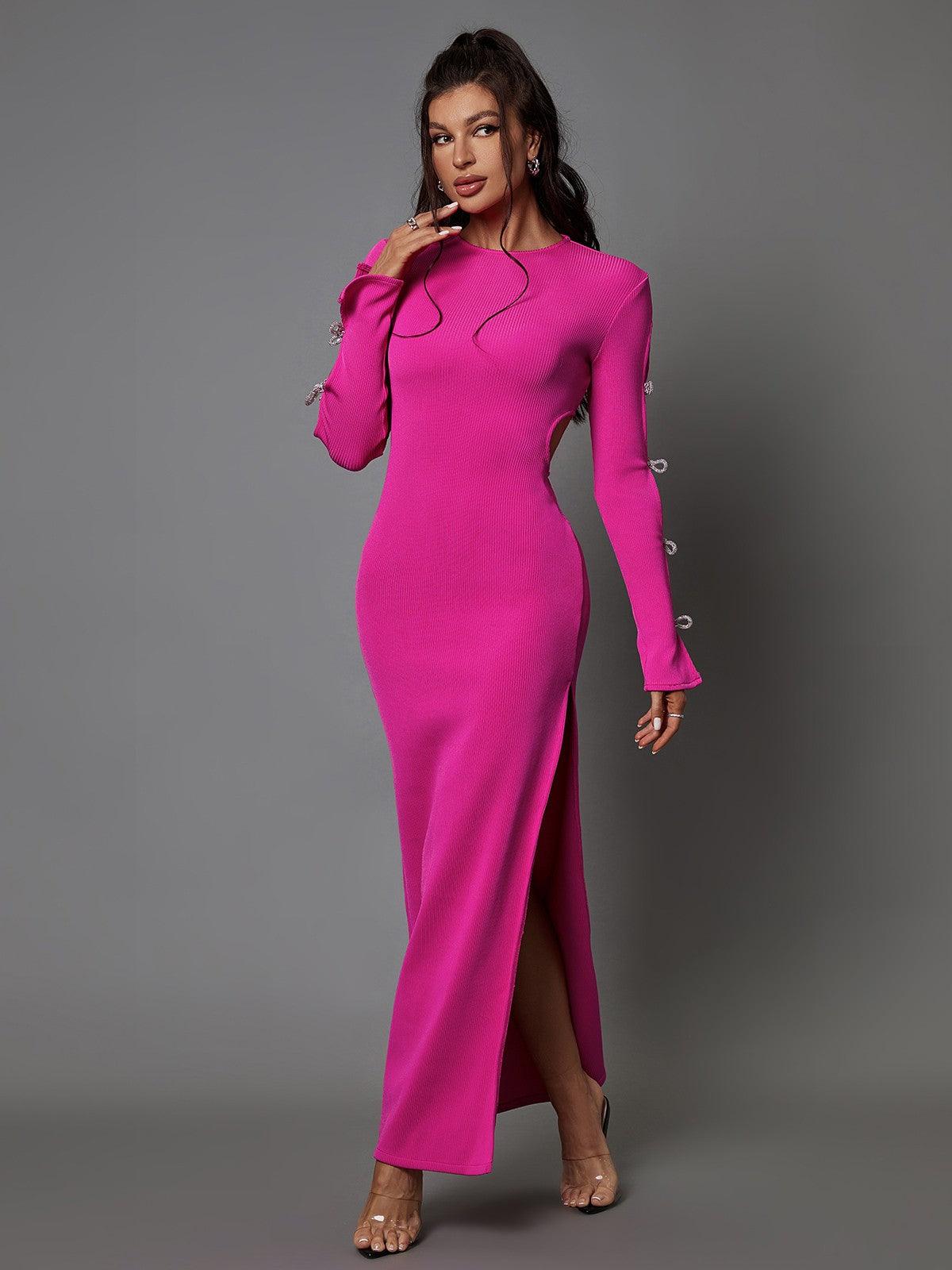 Calantha Crystal Bow Cutout Bandage Dress – Mew Mews