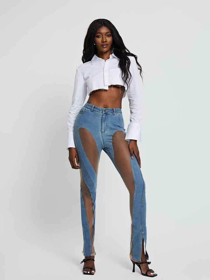 Zella Shirt Crop Top In White - Mew Mews