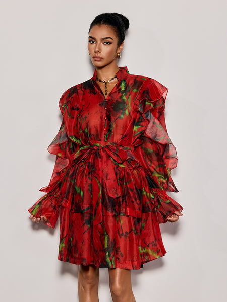 cinta mini dress sir the label red mini dress Sir The Label Cinta Open Back Mini Dress The Designer Collection