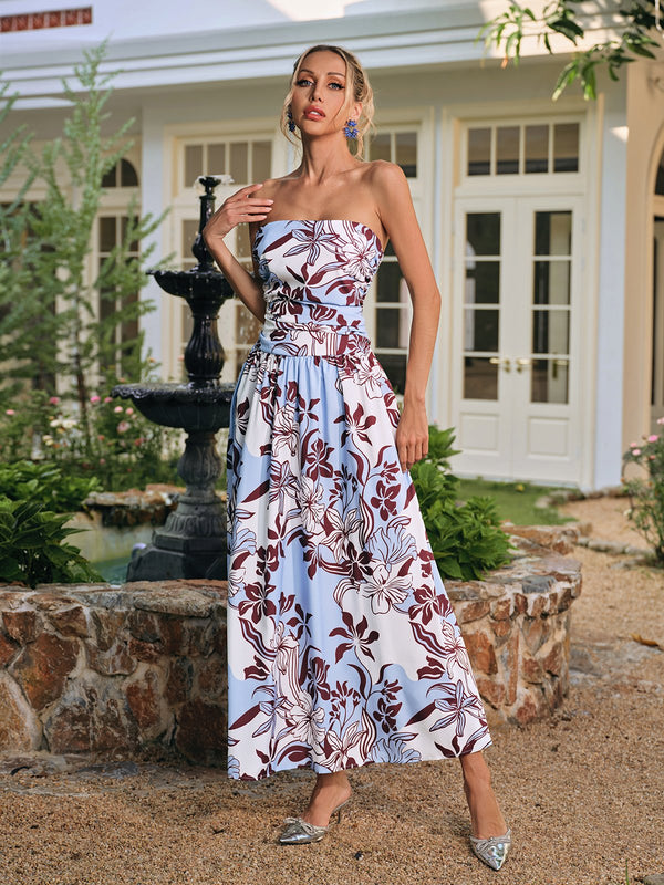 Corren Strapless Floral Maxi Dress