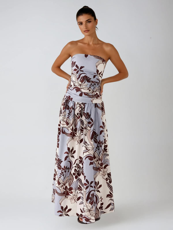 Corren Strapless Floral Maxi Dress