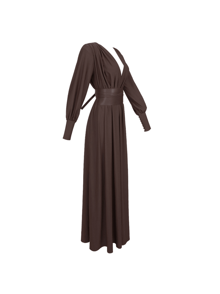 Cosmo V Neck Belted Maxi Dress - Mew Mews