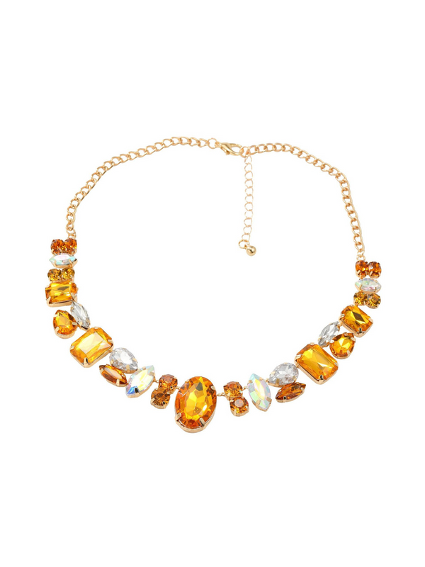Craco Crystal Embellished Necklace In Yellow