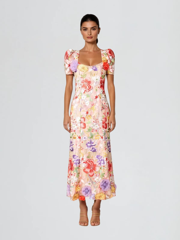 Cyclus Flower Embroidered Midi Dress