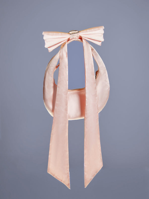 Davey Bow Heart Satin Bag