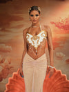 Daxian Halterneck Chain Triangle Armor Top