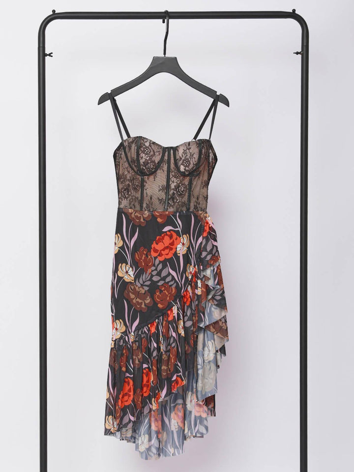 Deborah Mesh Floral Midi Dress - Mew Mews