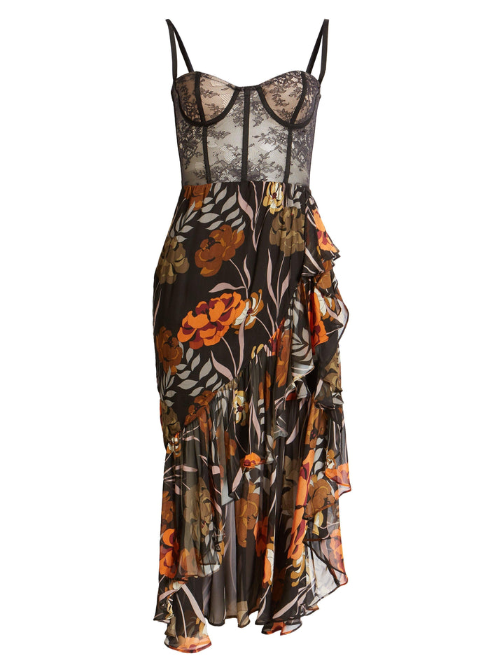 Deborah Mesh Floral Midi Dress - Mew Mews