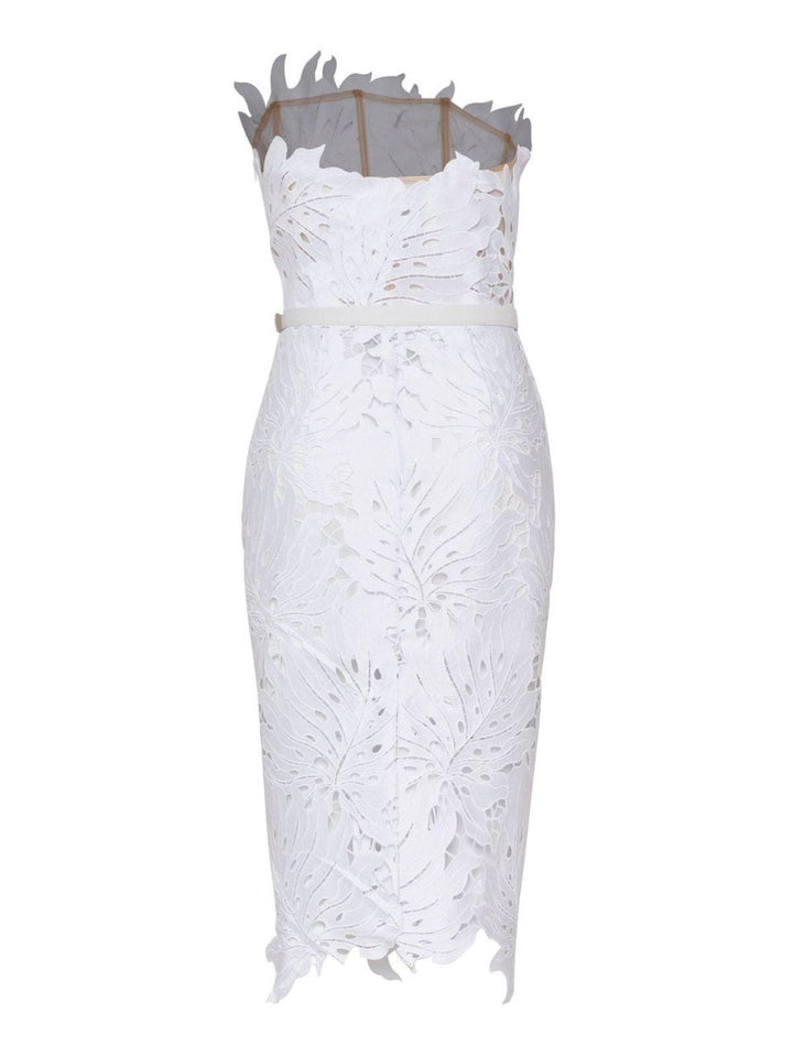 Despina White Lace Midi Dress - Mew Mews