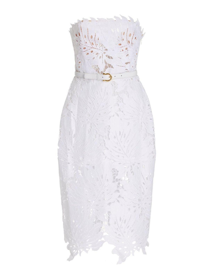 Despina White Lace Midi Dress - Mew Mews