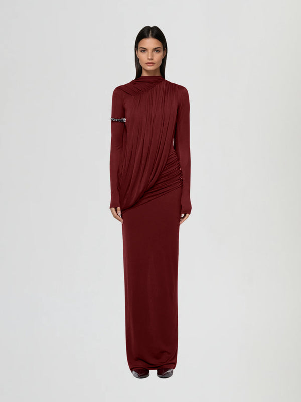 Diapason Asymmetric Ruched Maxi Dress