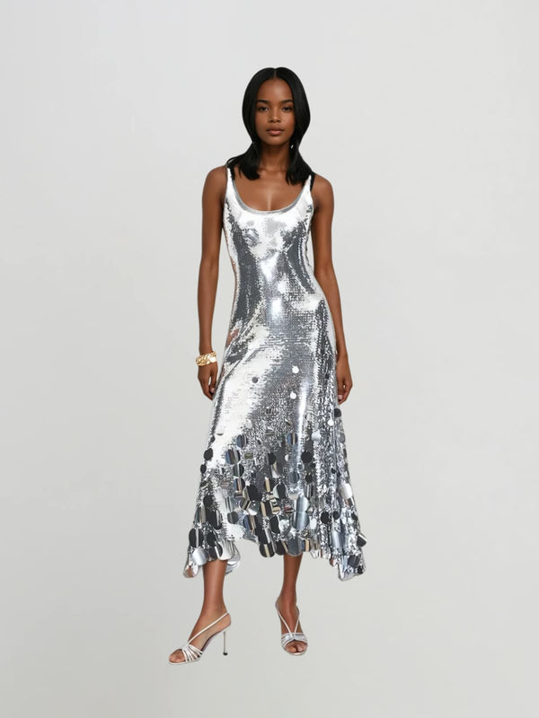 Diatomix U Neck Sequin Midi Dress