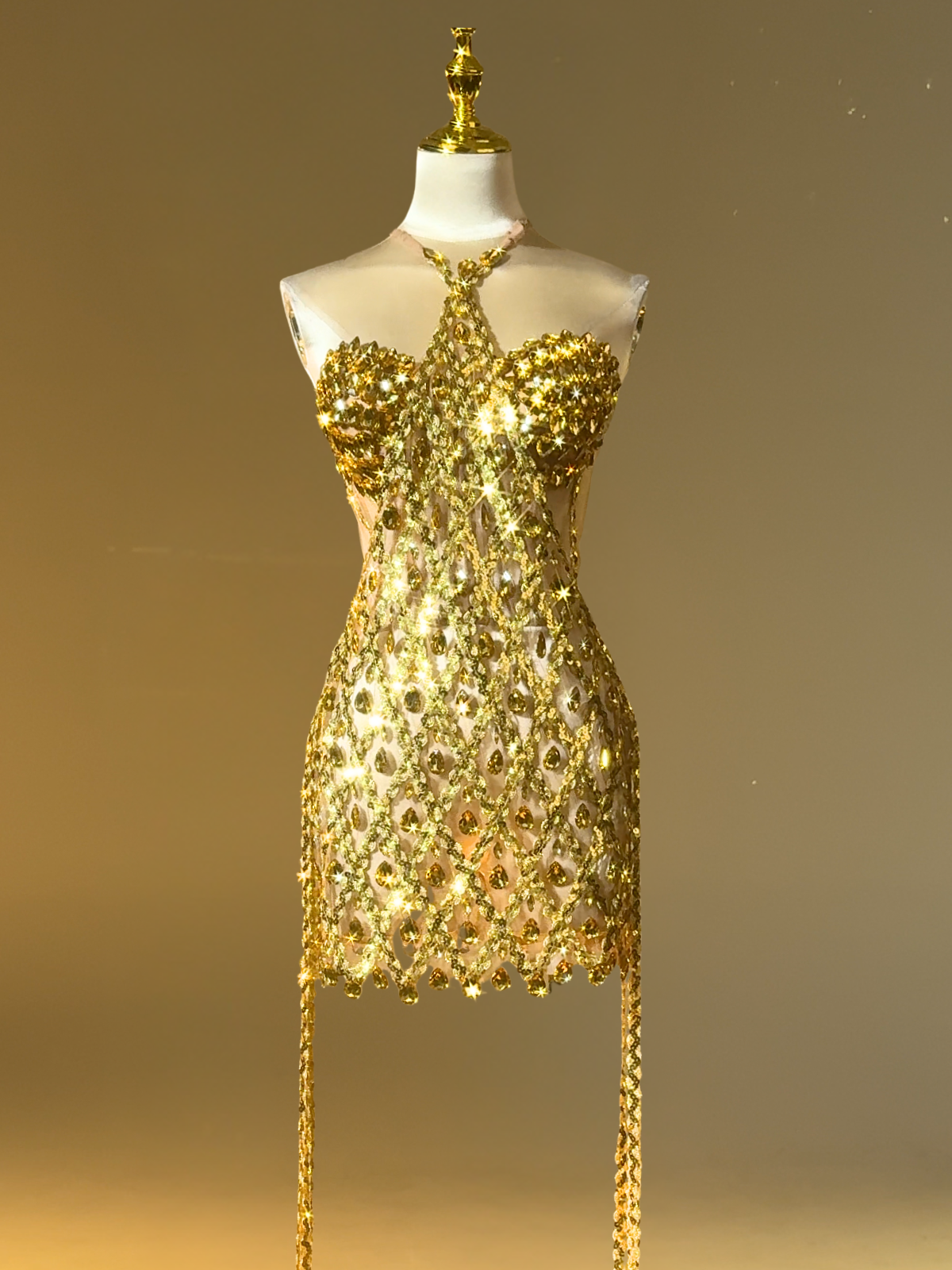 Diego Rhinestone Fringe Mini Dress In Gold Mew Mews Diego Rhinestone Fringe Mini Dress In Gold Mew Mews