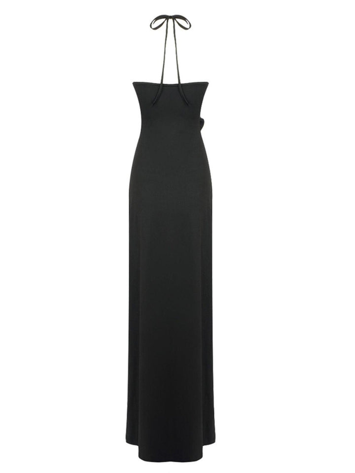 Dorcas Halterneck Cutout Maxi Dress In Black - Mew Mews Fashion