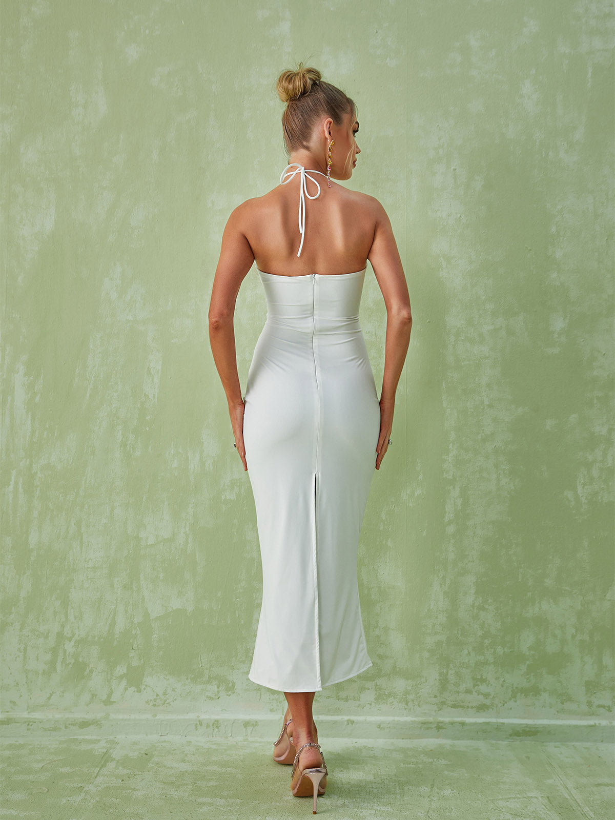 Mew Mews Dorcas Halterneck Cutout Midi Dress Mew Mews Dorcas Halterneck Cutout Midi Dress
