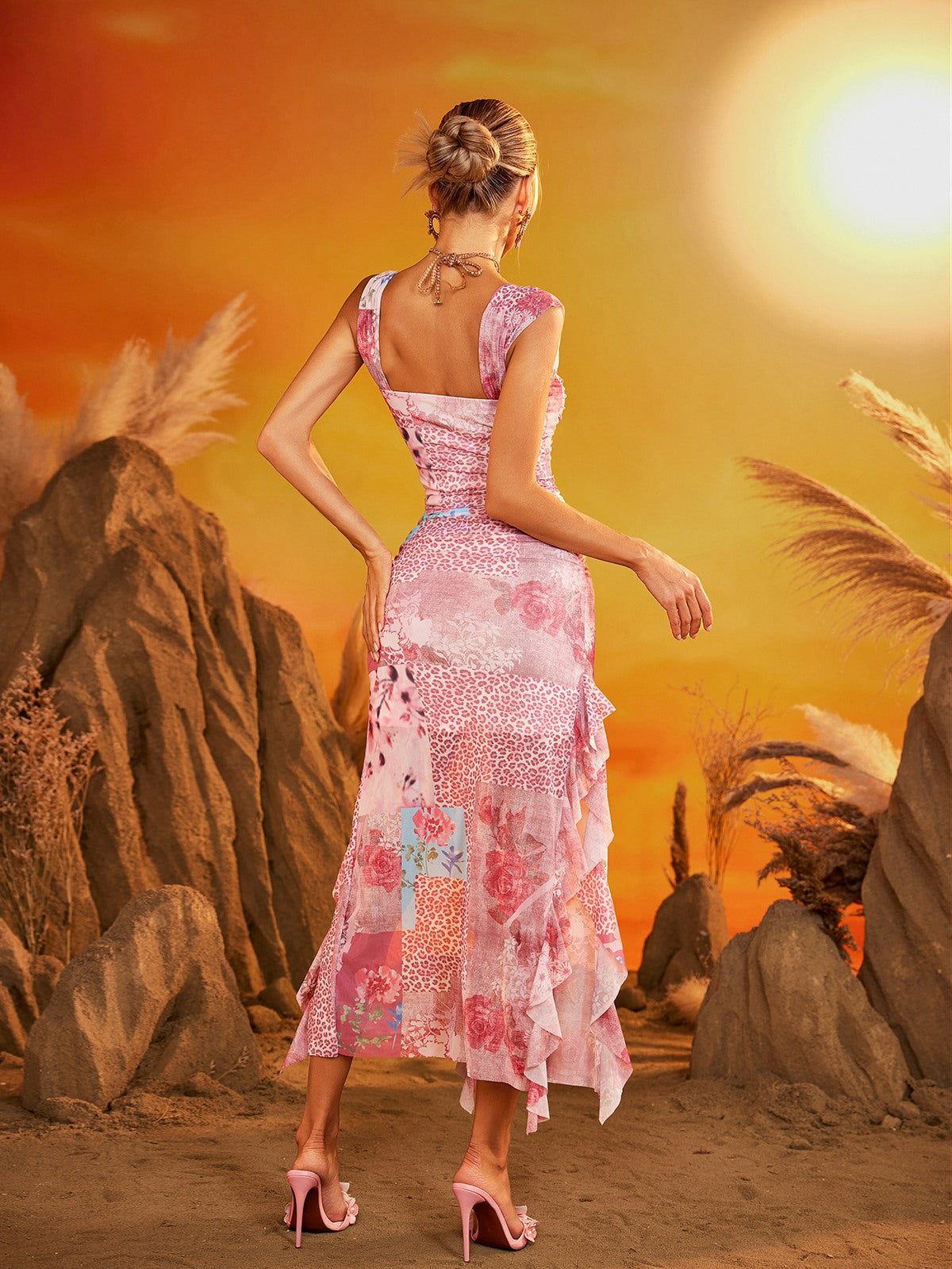 ワンピース 24SS Muguet-Printed Mermaid Dress 24SS Muguet-Printed Mermaid Dress