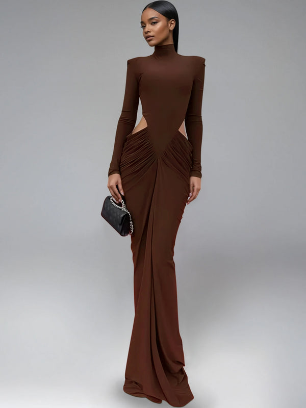 Dualux High Neck Cutout Maxi Dress