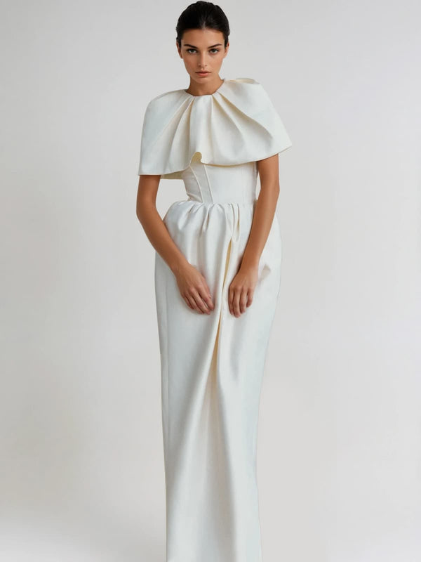 Dulcinea Shawl Satin Maxi Dress